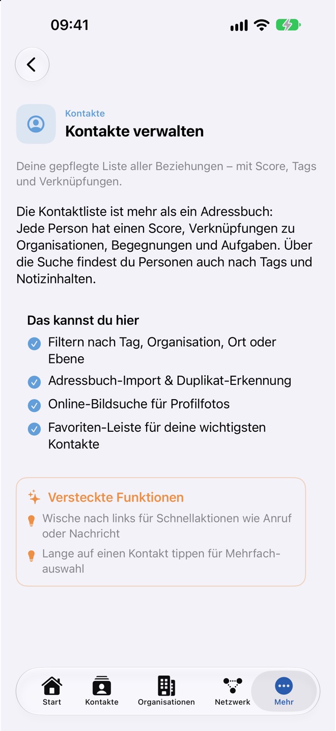 Ein Artikel mit „Das kannst du hier“ und „Versteckte Funktionen“.