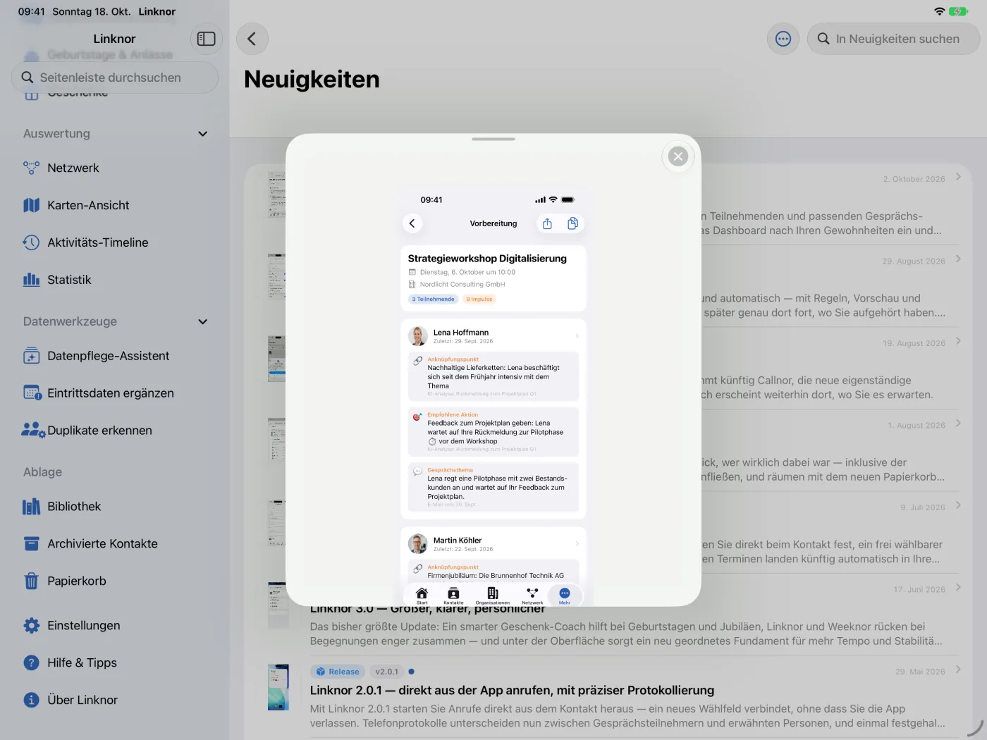 Ein Beitrag in der Detailansicht mit Bild.