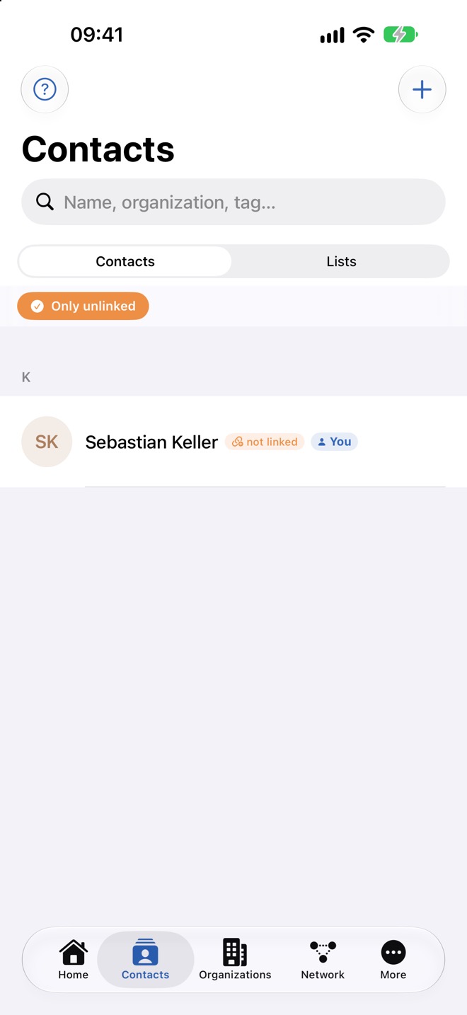 Filtre actif « Seulement non liés »