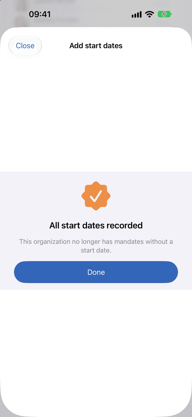 Fin « Toutes les dates d’entrée sont renseignées » avec le bouton « OK »