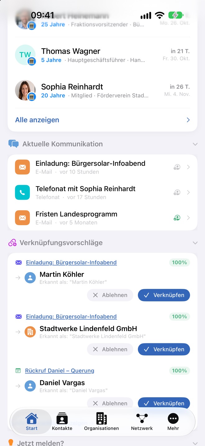 Weiter unten: Jubiläen, aktuelle Kommunikation und Verknüpfungsvorschläge.